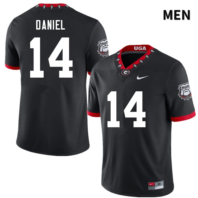 Georgia Bulldogs Men's David Daniel #14 Black Mascot 100th Anniversary Stitched College UGA Football Jersey 23JK015ZI